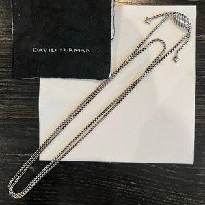 David Yurman adjustable box chain necklace over 36 inches, 2mm.